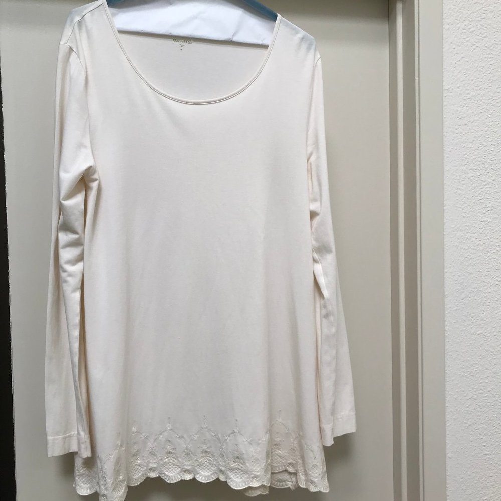 Garnet Hill Women's Cream color Top, Size Medium